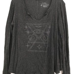 long sleeve ribbed graphic t size L